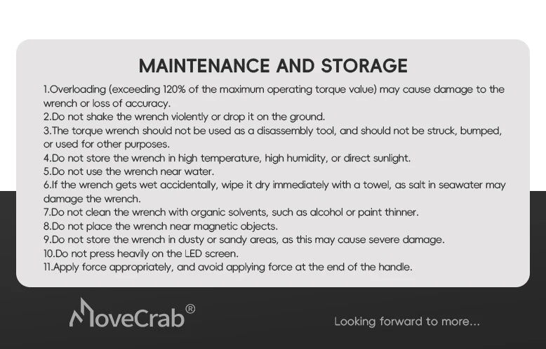 MoveCrab Angle Digital Torque Wrench Torque Wrench Preset Adjustable Car Maintenance