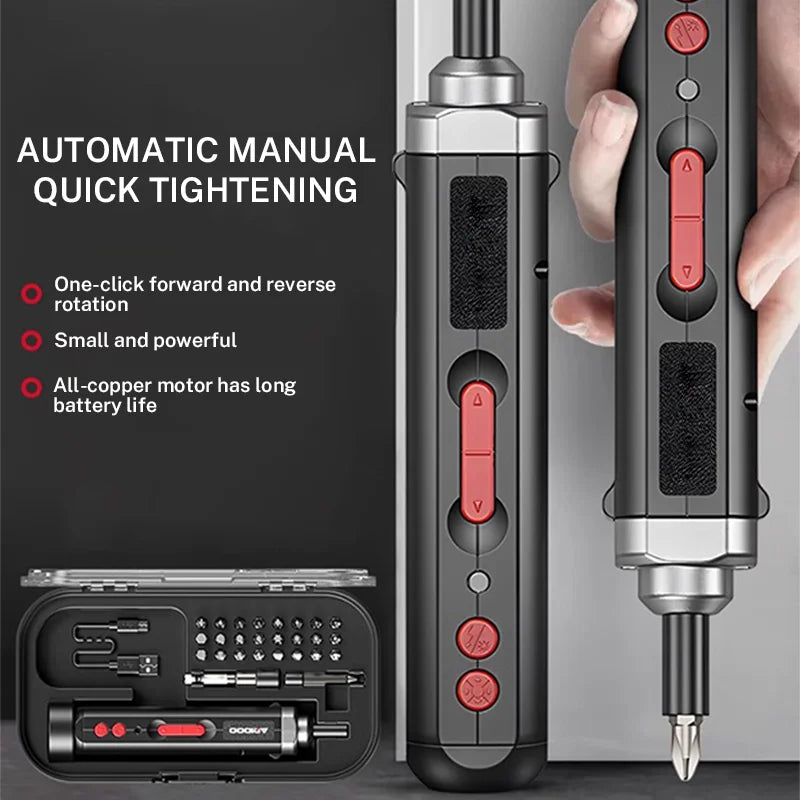 Multifunctional Electric Screwdriver Household Mini Electric Drill Rechargeable Precision Screwdriver High Torque Repair Tool