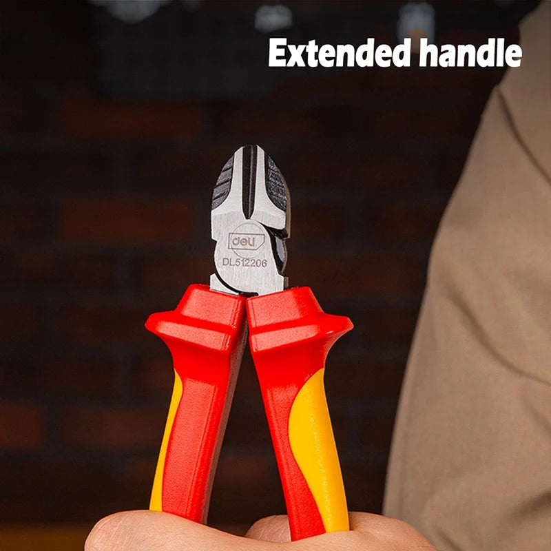 6/8 Inch 1000V Insulated Needle Nose Pliers Multifunction Electrician Repair Hand Tools VDE Insulated Labour-saving Wire Cutter