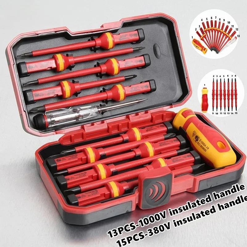 Electrician Repair Tools Kit Changeable Insulated Screwdrivers Set  Magnetic Slotted Bits Repair Tool Electrician Tool