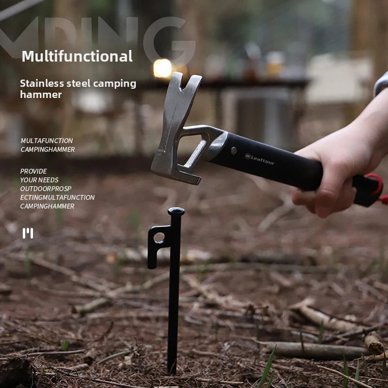 Leaftour Multi-use Camping Hammer Lightweight Aluminum Alloy for Outdoor Survival Gear And Emergency Preparedness