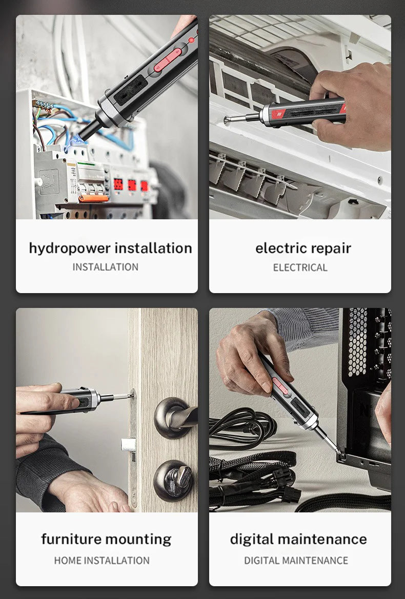 Multifunctional Electric Screwdriver Household Mini Electric Drill Rechargeable Precision Screwdriver High Torque Repair Tool