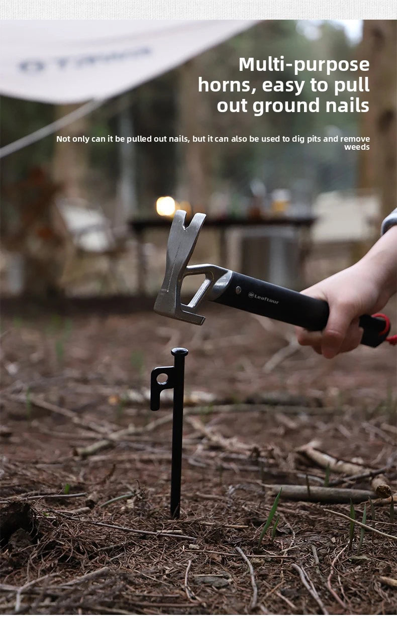 Leaftour Multi-use Camping Hammer Lightweight Aluminum Alloy for Outdoor Survival Gear And Emergency Preparedness