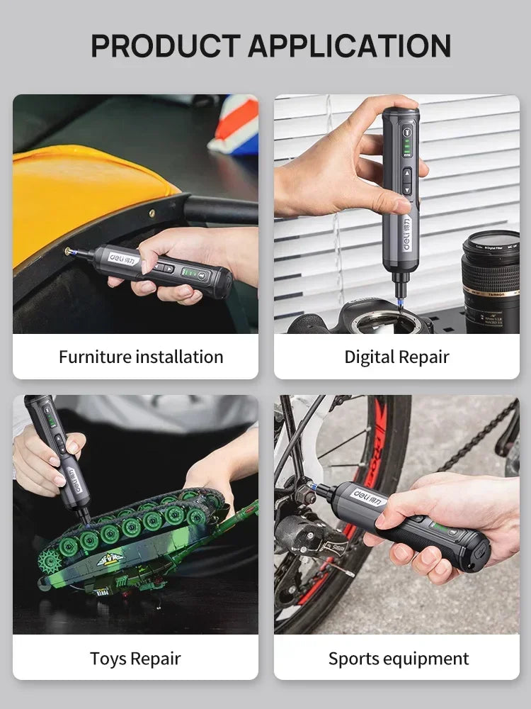 Cordless Electric Screwdriver Rechargeable 2000mah Lithium Battery Mini Drill 4V Power Tools Set Household Maintenance Repair