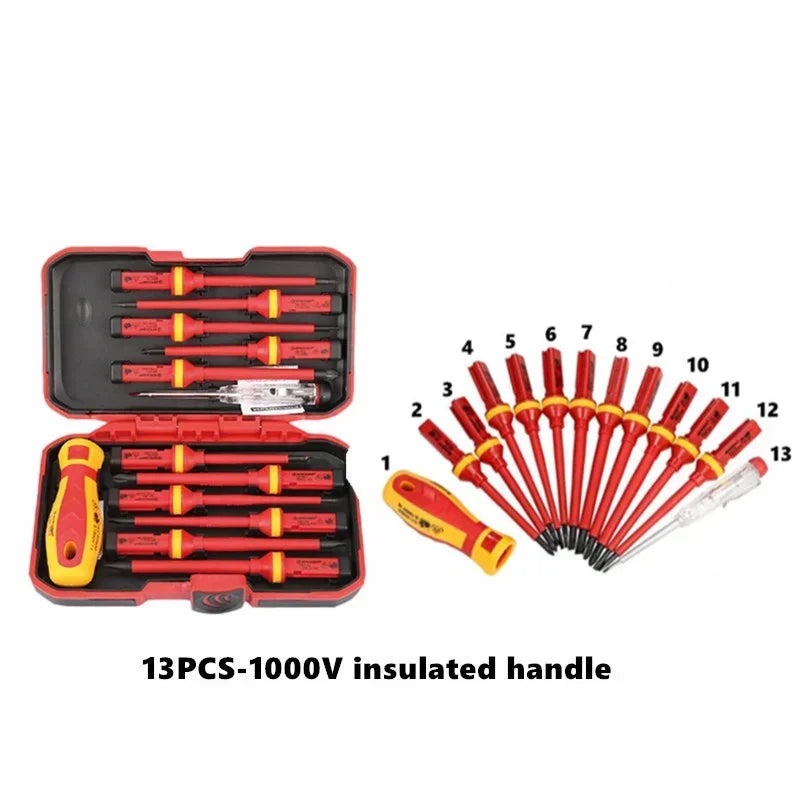 Electrician Repair Tools Kit Changeable Insulated Screwdrivers Set  Magnetic Slotted Bits Repair Tool Electrician Tool