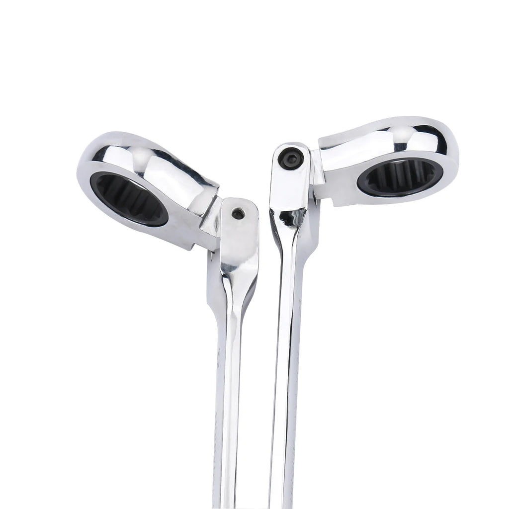 Ratchet Wrench Combination Metric Flex Head Ratcheting Wrench Metric Standard 11-15mm Sturdy Chrome Vanadium Steel Spanner Tools