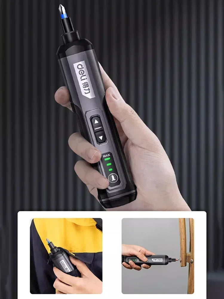 Cordless Electric Screwdriver Rechargeable 2000mah Lithium Battery Mini Drill 4V Power Tools Set Household Maintenance Repair