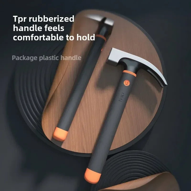 Deli 10oz Claw Hammers Mini Camping Hammer Nail Hammer with Shock Reduction Grip Multifunctional Woodworking Repair Hand Tools