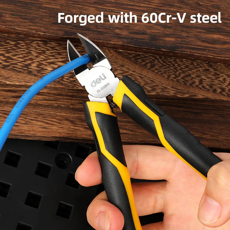 Deli 5 Inch 6 Inch Universal Plastic Nippers Mini Diagonal Pliers Multifunctional Hardware Hand Tools Electrician Wire Cutter