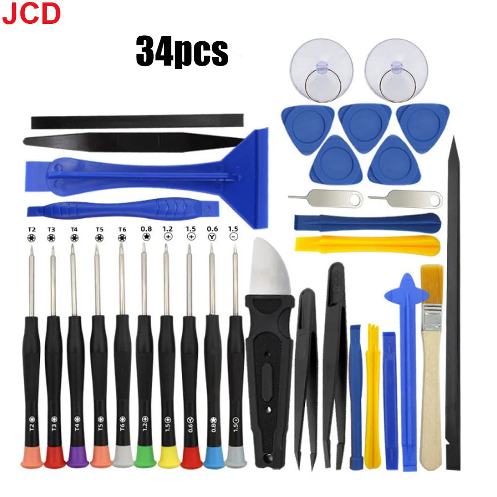 22/24/34pcs Mobile Phone Repair Tools Disassemble Repair Kit for iPhone Screwdriver Combination Skid Multi Function Disassembly
