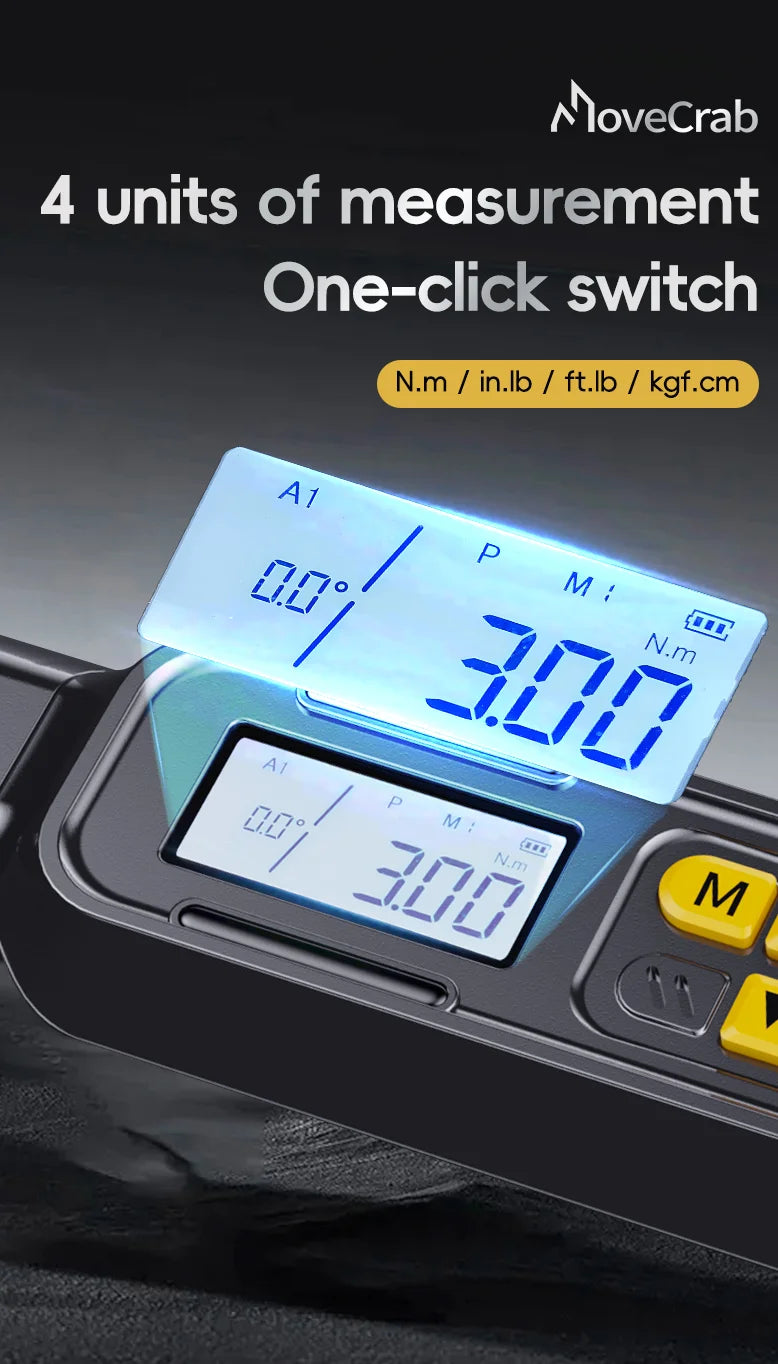 MoveCrab Angle Digital Torque Wrench Torque Wrench Preset Adjustable Car Maintenance