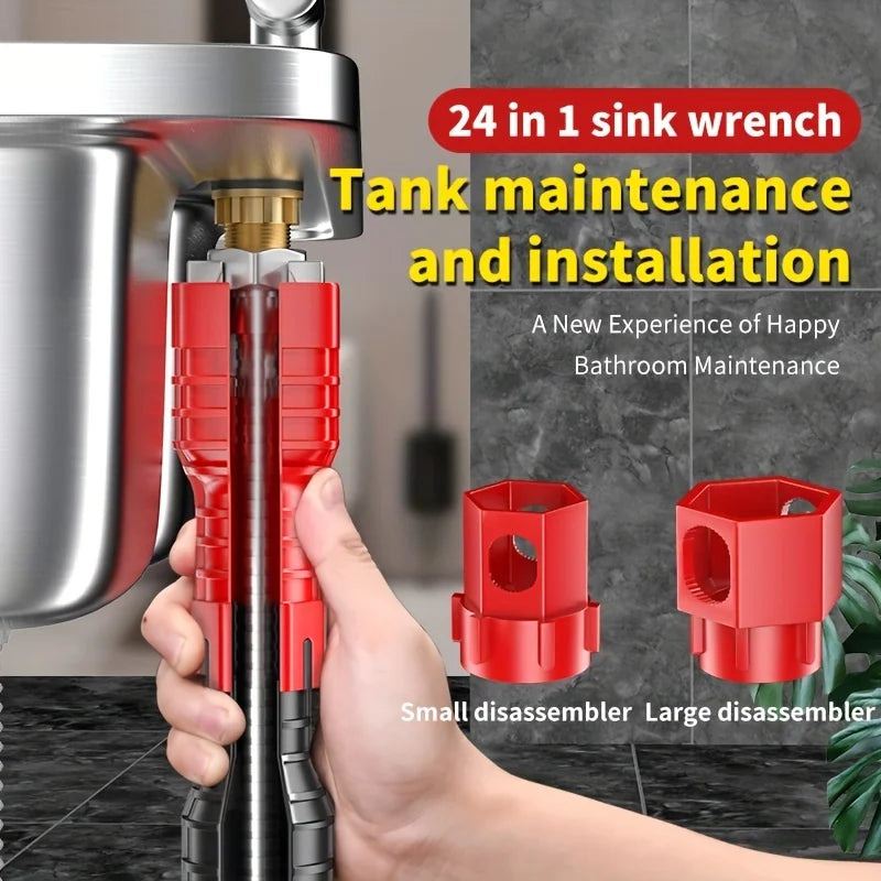 Bathroom & Kitchen Faucet Repair Tool Set - 18-in-1 & 24-in-1 Flume Wrenches