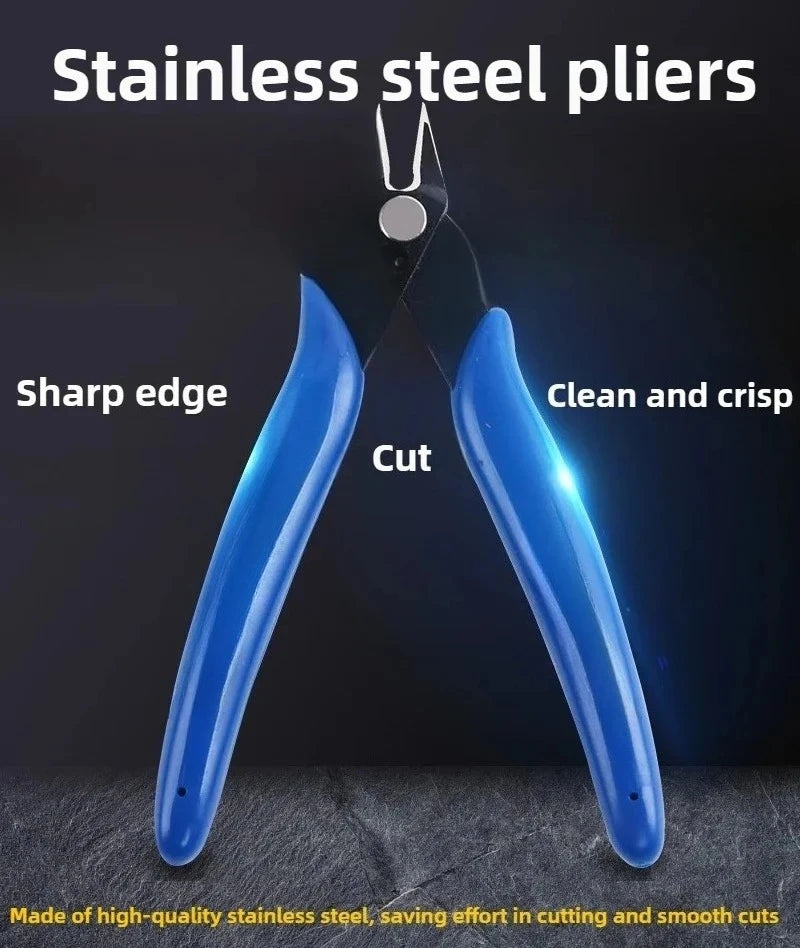 Blue Electricians Pliers Tools Electrician Hand Tool Carbon Steel home Electrical Wire Cable Cutters Side Snips Flush Nipper