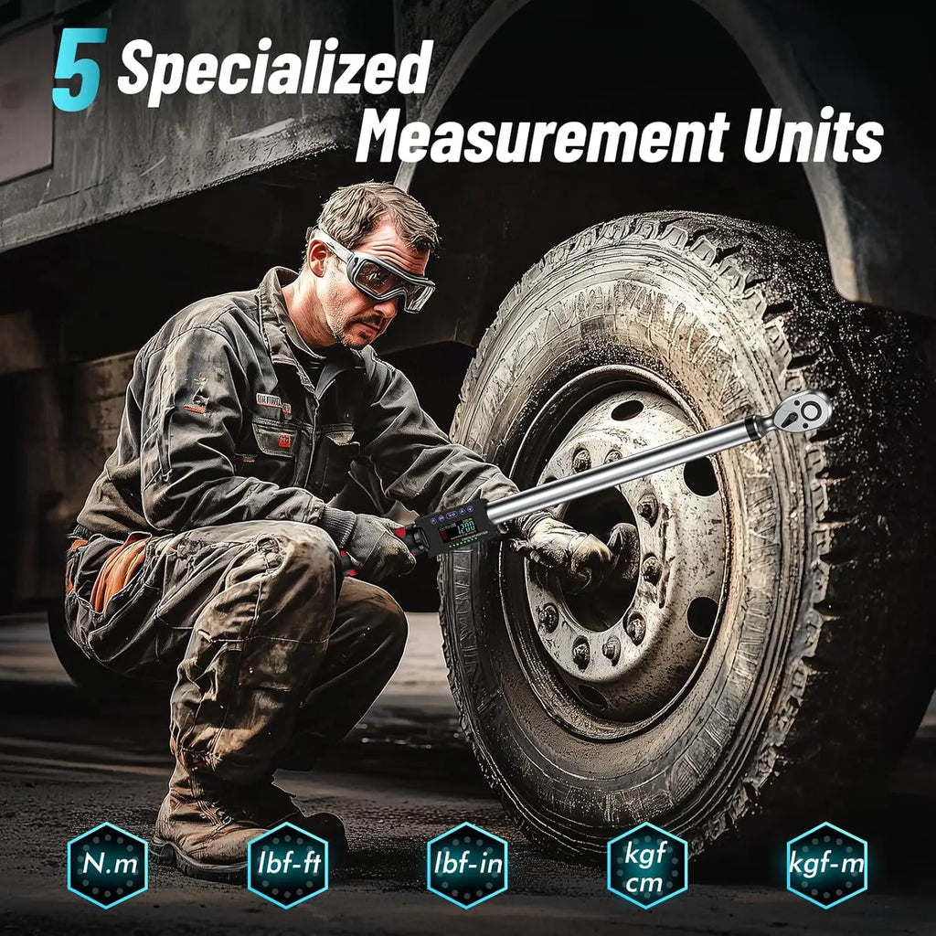 Seesii Digital Torque Wrench 1/2" Drive 340N.m 2% Torque Accuracy Electric Torque Wrench with 3 Adjustable Modes for Car Care