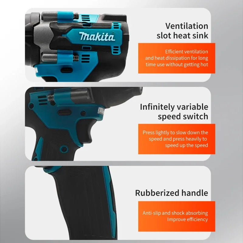 Makita DTW700 18V Brushless Electric Wrench Cordless Drill Screwdriver Free Delivery Large Torque Power Tools Torque Wrench