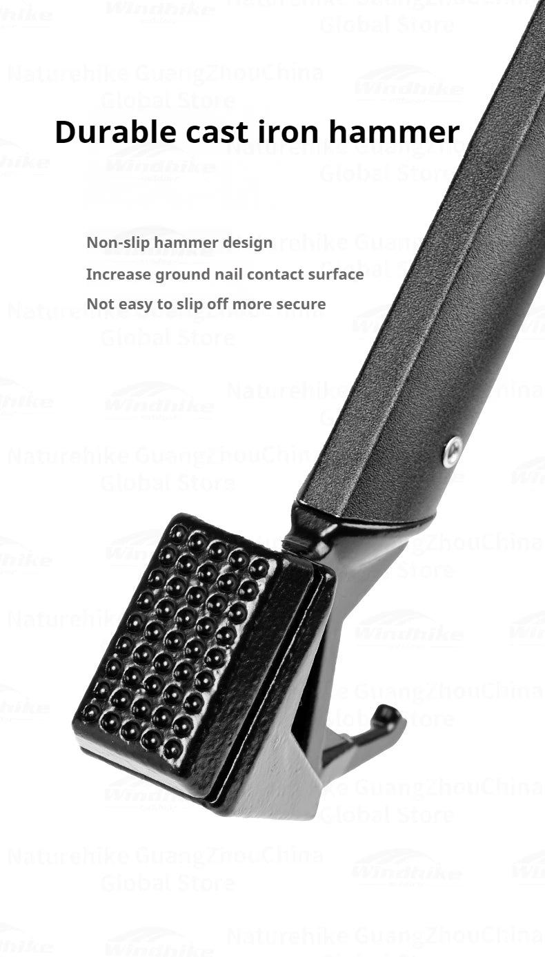 Naturehike BLACKDOG Outdoor Hammer Multi-functional Mountaineering Hiking Camping Tent Peg Stake Mallet Ultralight Iron Tools