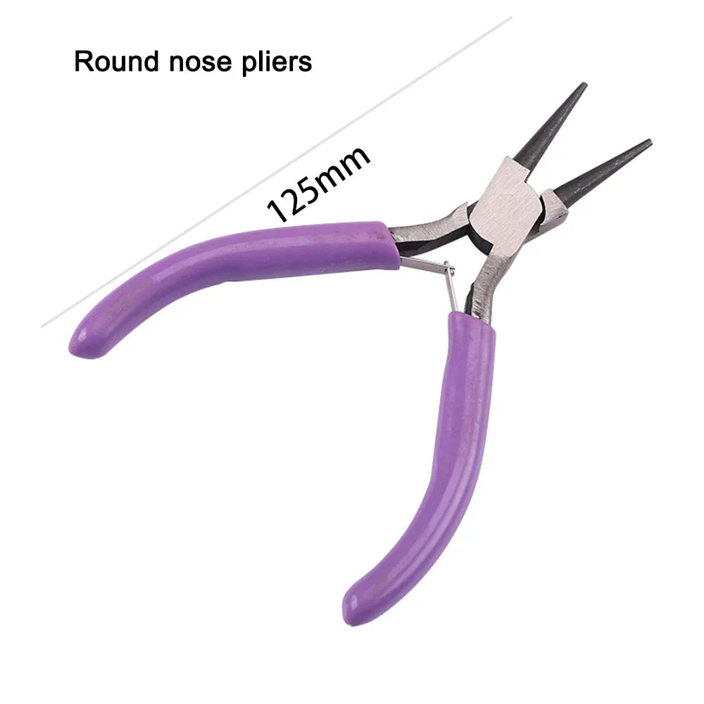 45# Carbon Steel Jewelry Pliers Needle/Chain/Round Nose Wire Cutter Tweezers Jewel Repair Handcrafts Beading Sewing Pliers Tool