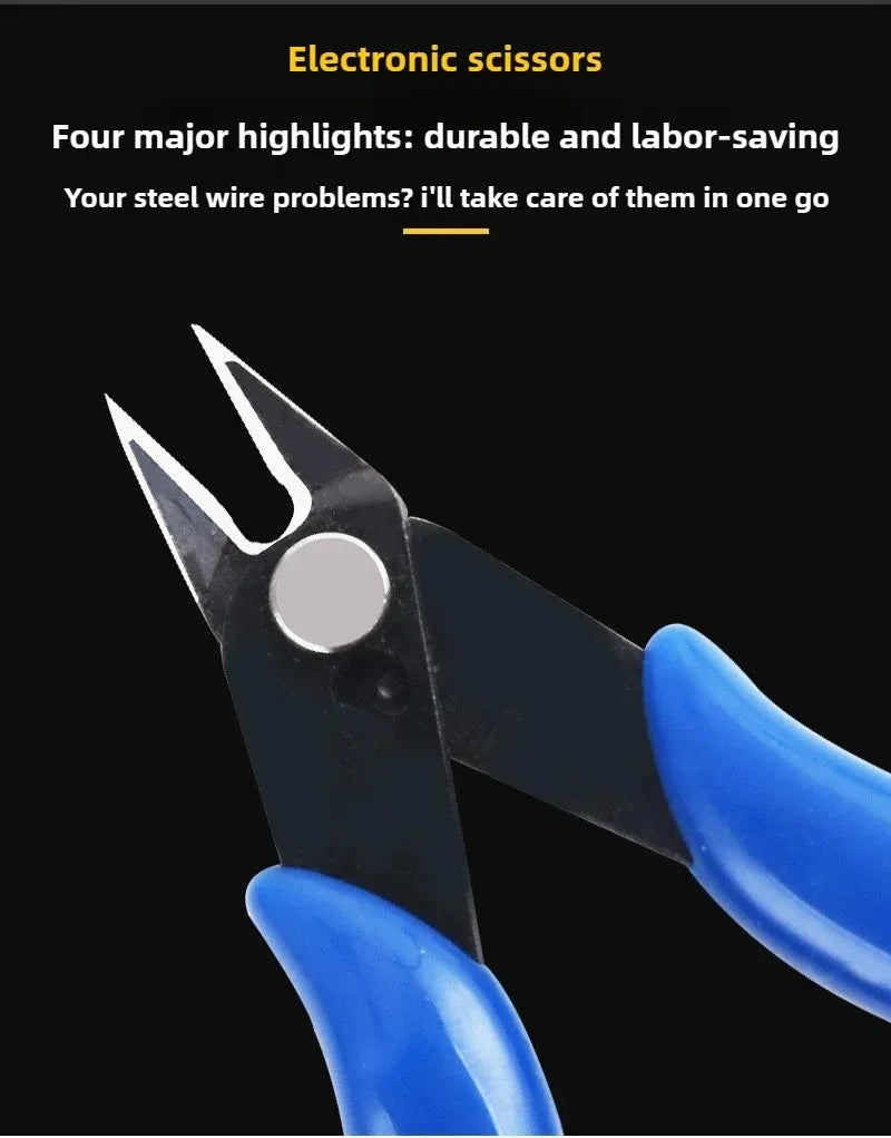 Blue Electricians Pliers Tools Electrician Hand Tool Carbon Steel home Electrical Wire Cable Cutters Side Snips Flush Nipper