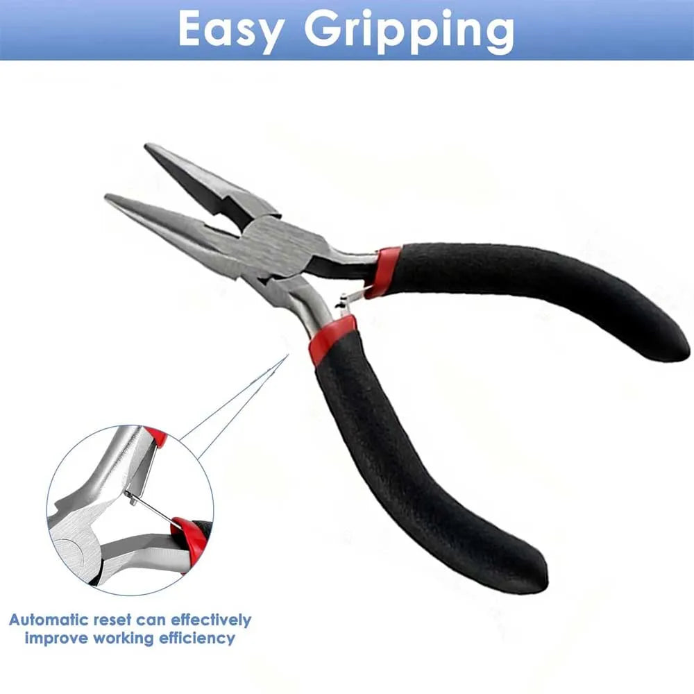 Portable 3 Styles Jewelry Pliers Tool Set Jewelry Making Round Nose Plier Tweezers Kit for Handcraft Beading Sewing DIY Supplies