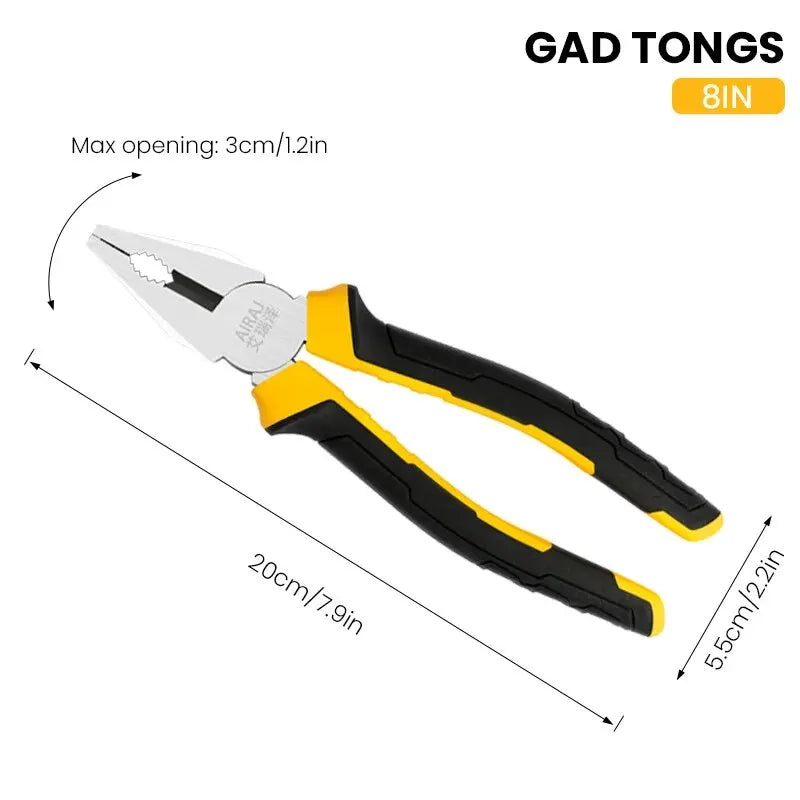 AIRAJ 3 Types Of Pliers,Including 8-Inch Wire Pliers,6-Inch Pointed Nose Pliers, And Diagonal Pliers Suitable For Household Use