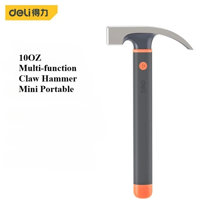 Deli 10oz Claw Hammers Mini Camping Hammer Nail Hammer with Shock Reduction Grip Multifunctional Woodworking Repair Hand Tools