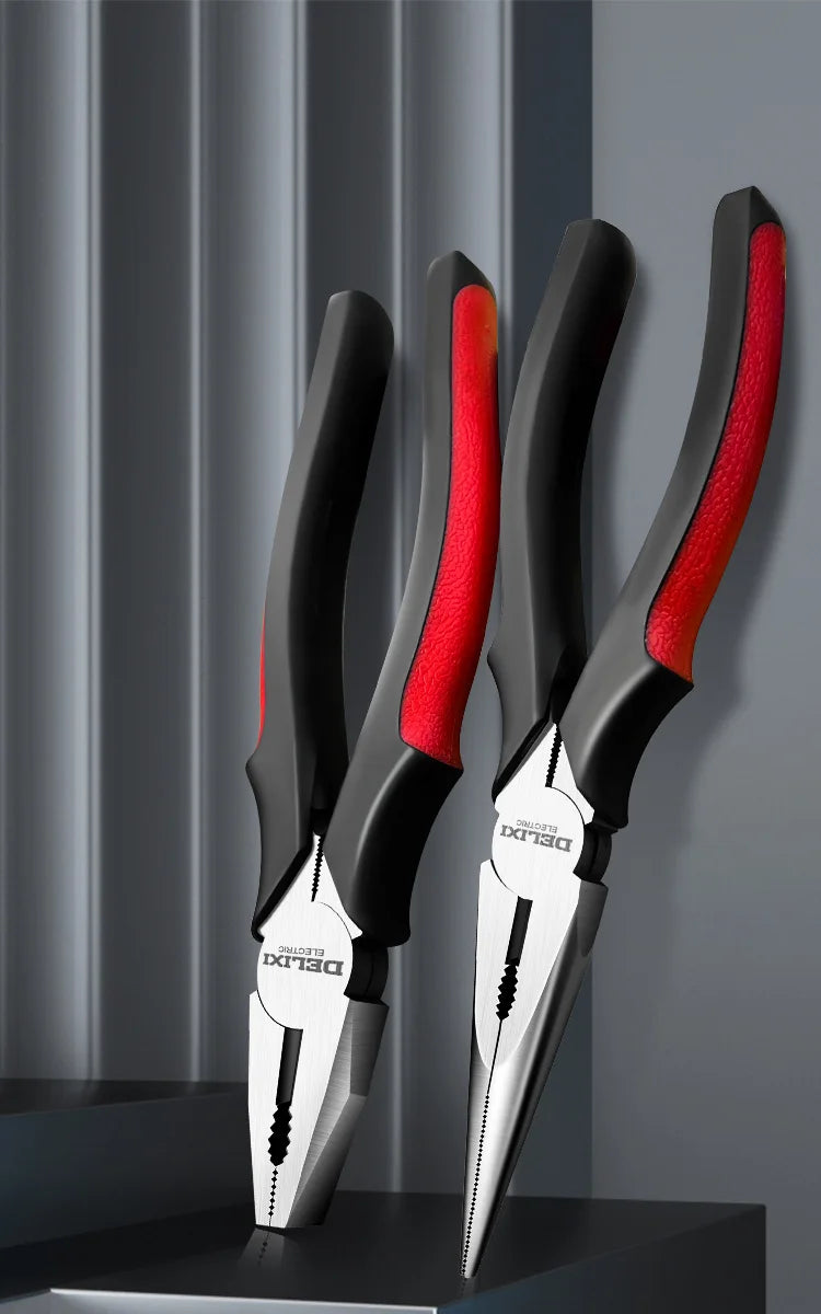 DELIXI ELECTRIC Wire Pliers Sharp Large Opening Diagonal Pliers Needle Nose Pliers for Cutting Twisting and Clamping MetalWires