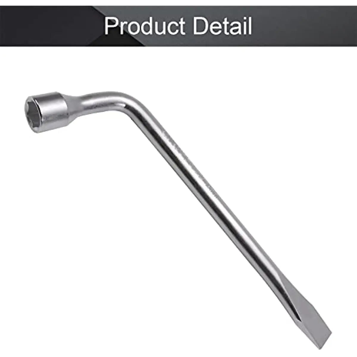 Car Spare Tire Lug Wrench - L type Hexagonal Head 17/19/21mm Slotted End Socket Repair Tool, Standard Tire Wrench