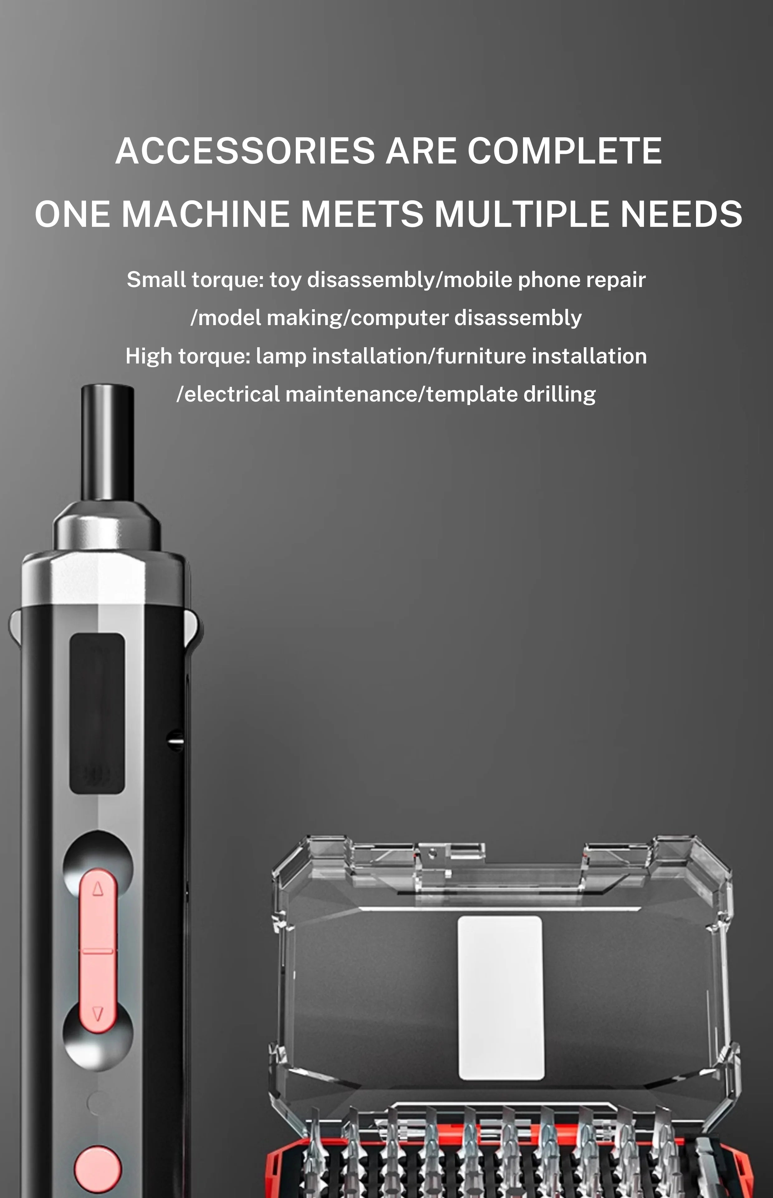 Multifunctional Electric Screwdriver Household Mini Electric Drill Rechargeable Precision Screwdriver High Torque Repair Tool