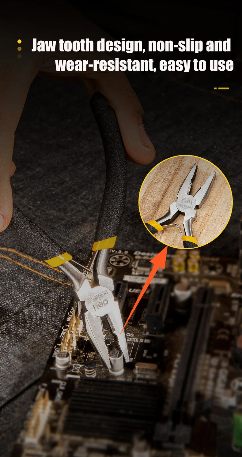 Deli Mini Pliers Making Pliers Precision Wire Cutters, Needle, Round & Bent Nose for Making, Chain Nose, Craft, Earring