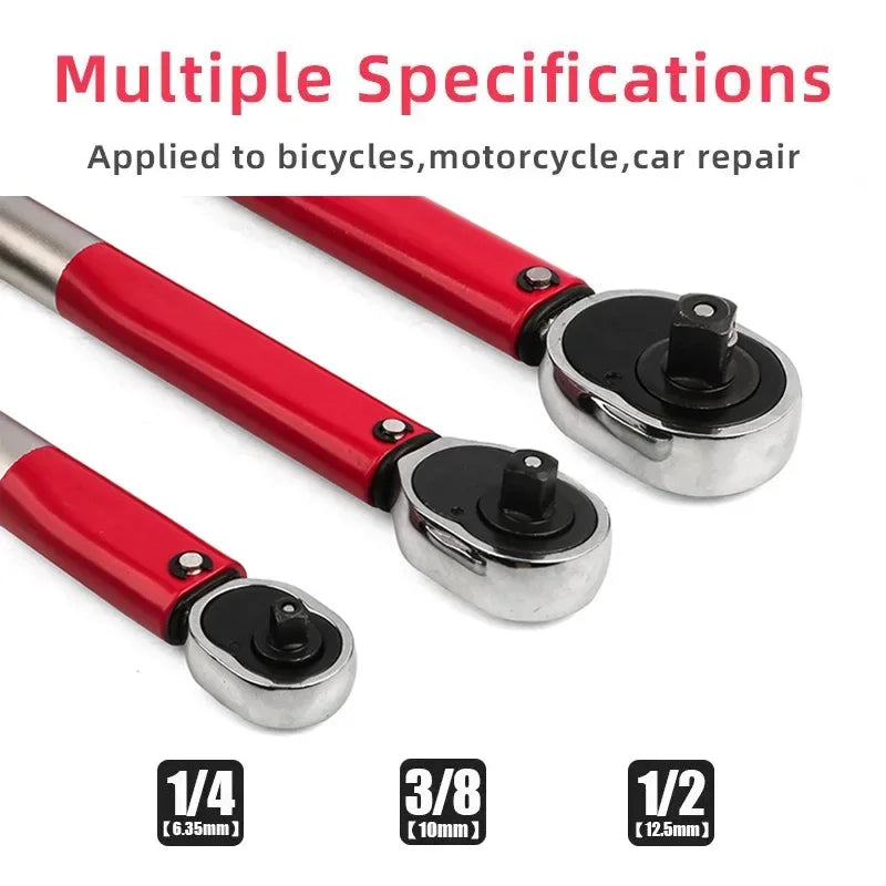 10-210N.m Torque Wrench 1/2"  Precise Reversible Ratchet Torques Key Professional Bicycle Motorcycle Car Automotive Tool