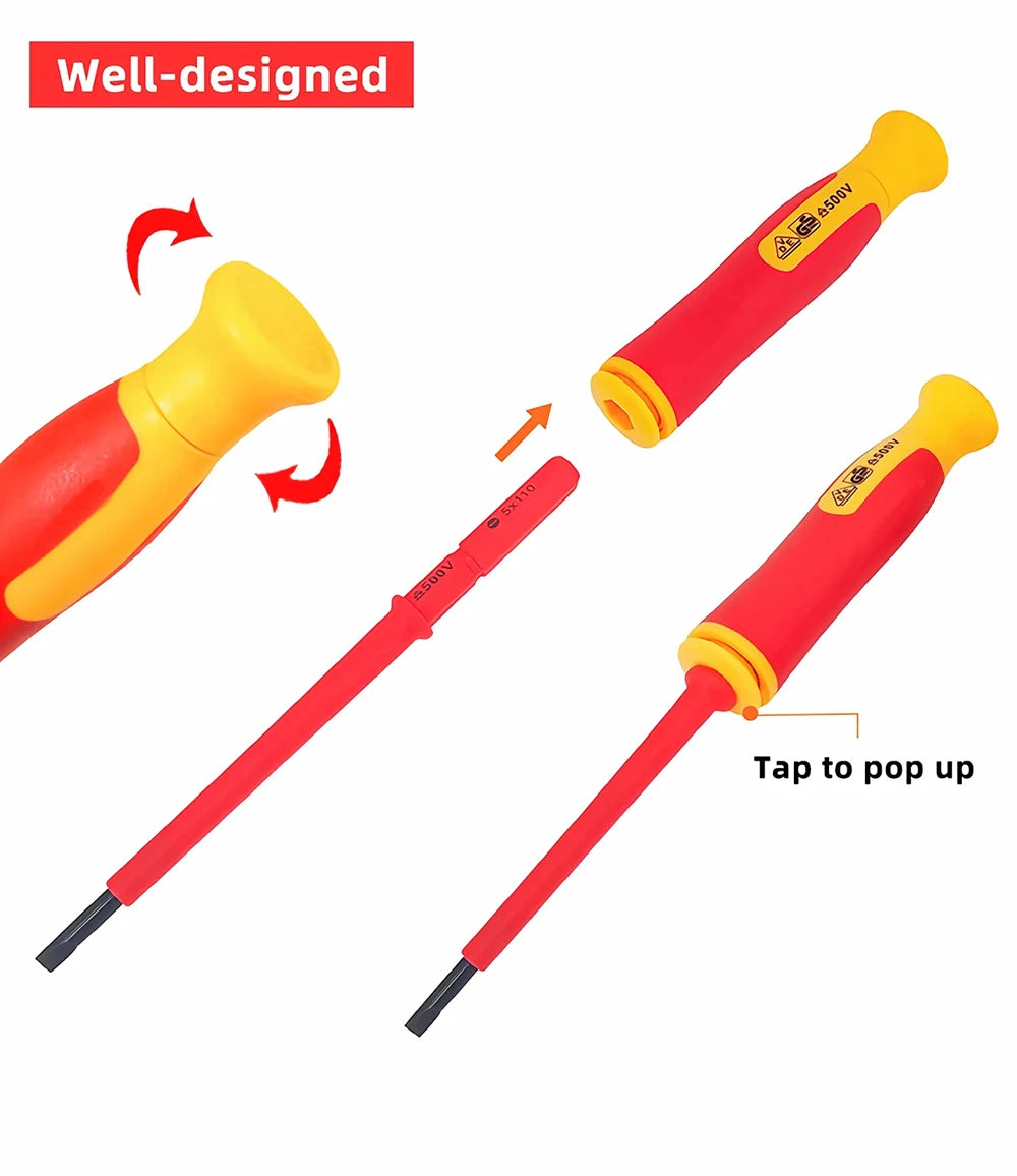 New hexagonal screwdriver Insulated electrician screwdriver high hardness set household magnetic cross word shaped plum blossom