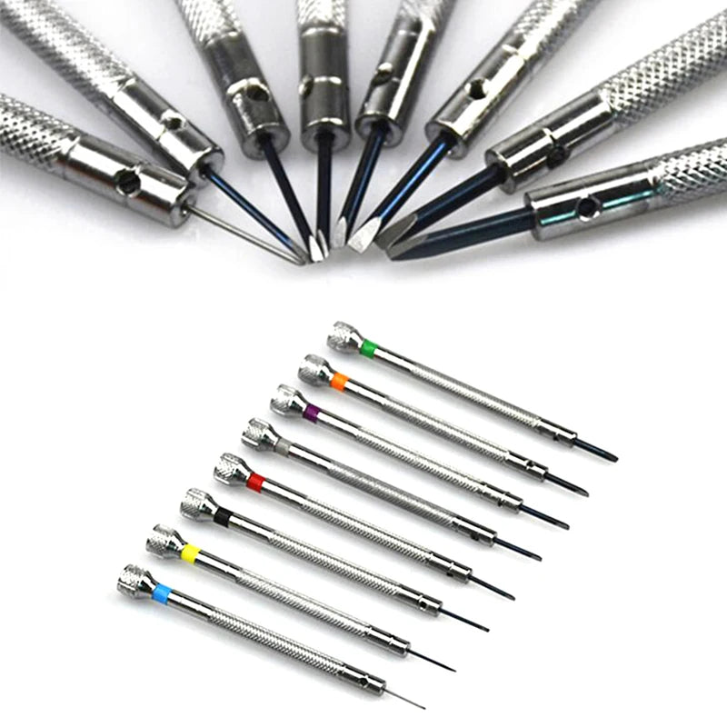 13 Pack Premium Practical Metal 0.6-2.0mm Professional Slotted Cross Screwdriver Set Watchmaker Watch Repair Tools Kit
