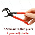 SUHA 5inch Mini Portable Water Pump Pliers 4 Adjustable Gear Opening Ultra Thin Pipe Wrench Home DIY Plumbing Shifting Spanner