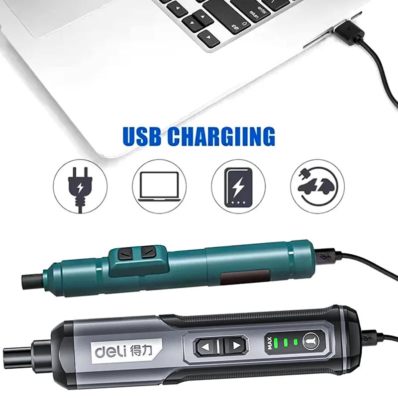 Cordless Electric Screwdriver Rechargeable 2000mah Lithium Battery Mini Drill 4V Power Tools Set Household Maintenance Repair