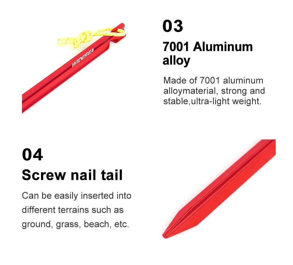 Widesea Aluminum Alloy Camping Nail Hammer Strong Durable Easy to Carry Multifunctional Hammer for Outdoor Tent Staking Backpack