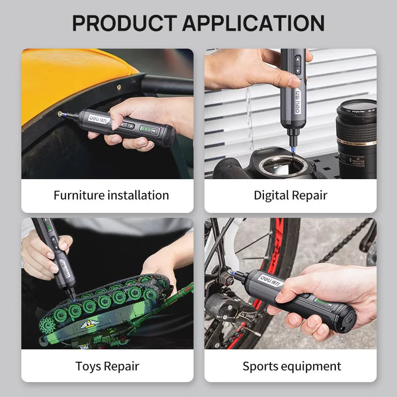 Cordless Electric Screwdriver Rechargeable 2000mah Lithium Battery Mini Drill 4V Power Tools Set Household Maintenance Repair