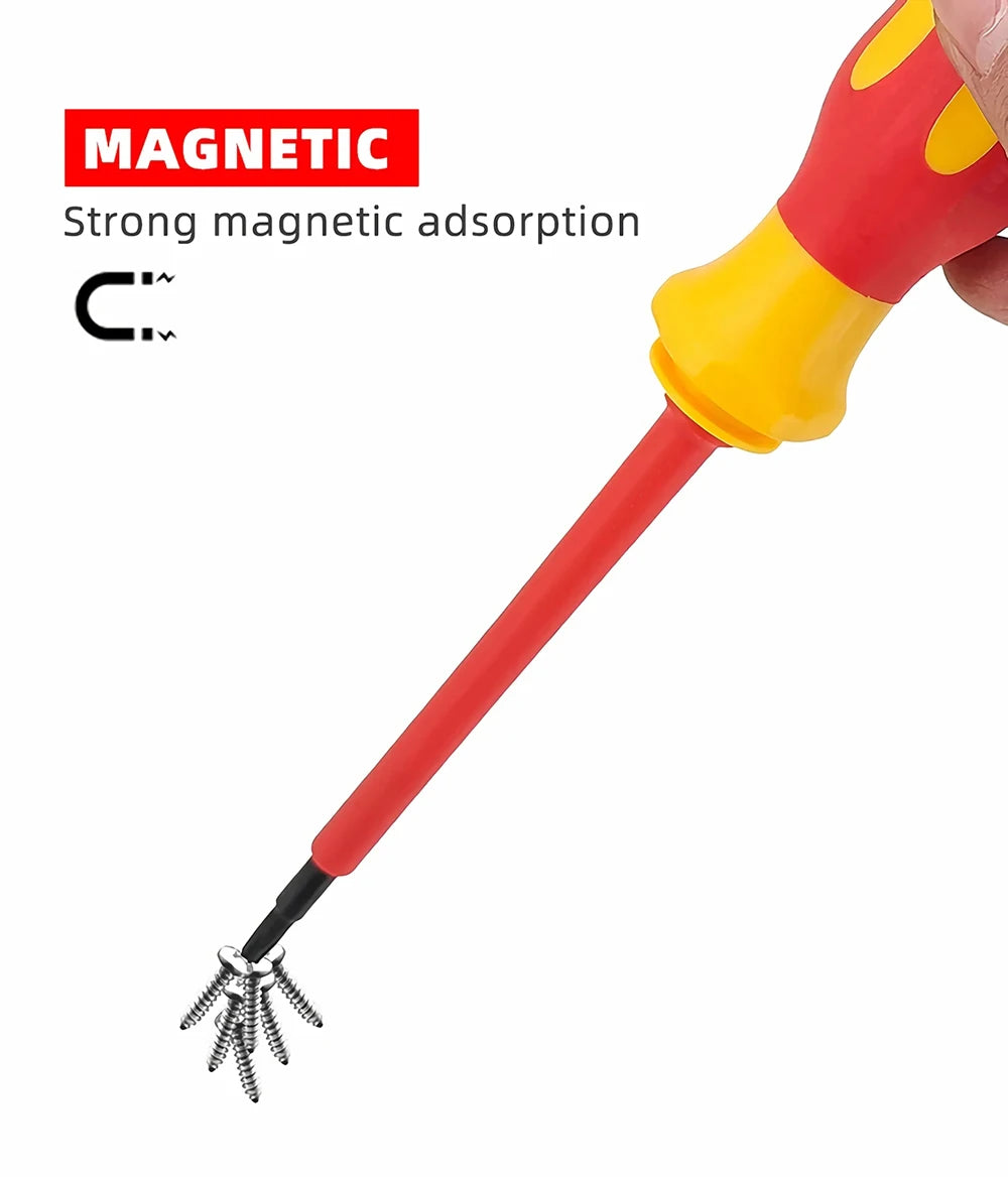 New hexagonal screwdriver Insulated electrician screwdriver high hardness set household magnetic cross word shaped plum blossom