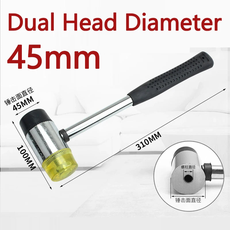 25/30/45mm Double-Sided Rubber Mallet-Soft Plastic Hammer for Jewelry, Leather Craft, Woodwork, and Flooring Tile Installation