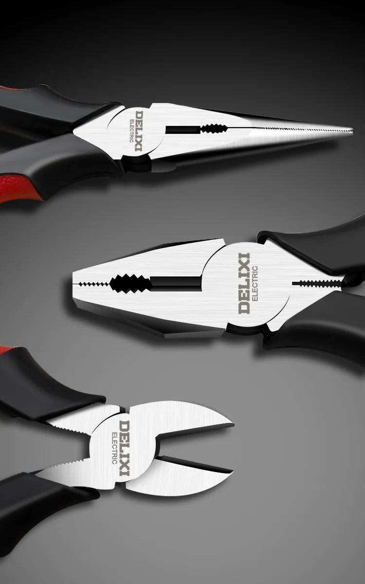 DELIXI ELECTRIC Wire Pliers Sharp Large Opening Diagonal Pliers Needle Nose Pliers for Cutting Twisting and Clamping MetalWires