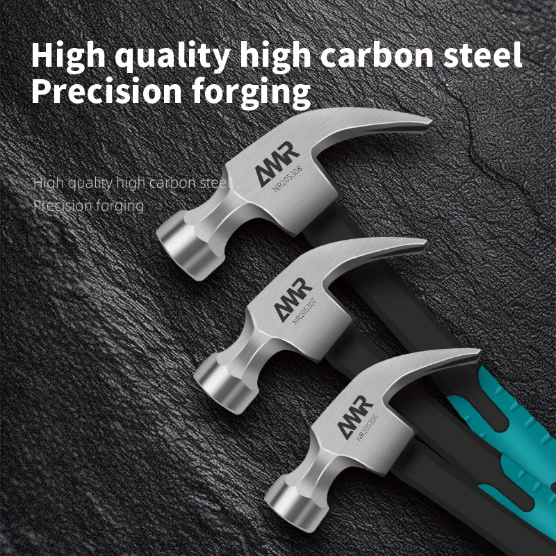 AMR Claw Hammer 8OZ/12OZ/16OZ Claw Framing Hammer with High-carbon Steel Hammer Head & Anti Slip Handle