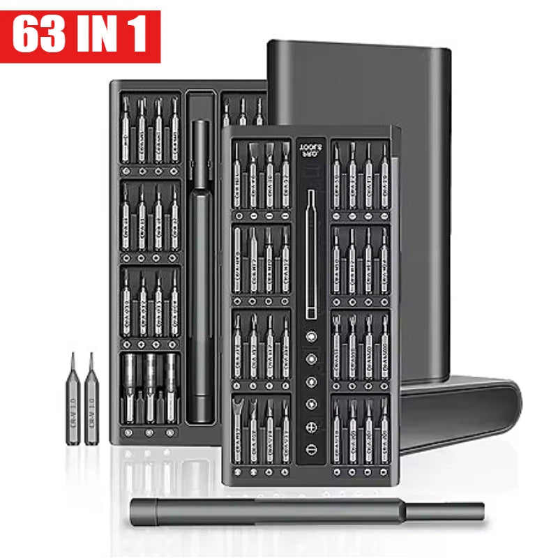 63 in 1 Precision Screwdriver Set Home Hand Repair Tool Kit Magnetic Phillips Drill Bits for iPhone Xiaomi Camera Glasses Watch