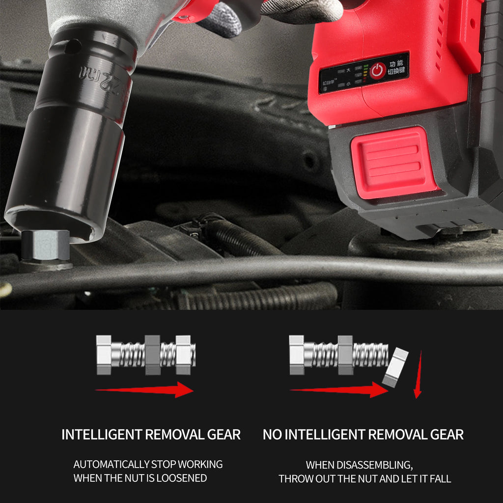 LYUWO 20V 420N. m Industrial Grade Impact Wrench For Automotive Repair, Woodworking, Lithium Battery, Brushless Electric Wrench