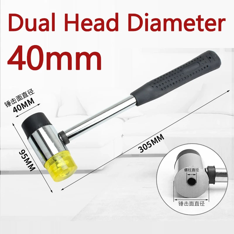 25/30/45mm Double-Sided Rubber Mallet-Soft Plastic Hammer for Jewelry, Leather Craft, Woodwork, and Flooring Tile Installation