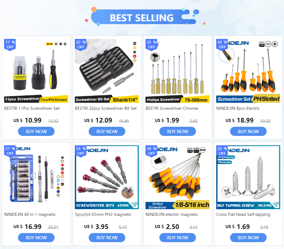 NINDEJIN 1pc electric magnetic screwdriver tools PH0 PH1 PH2 PH3 CR-V phillips screwdriver PP handle
