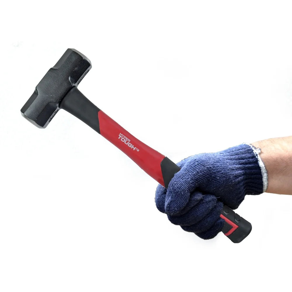 4 lb Sledge Hammer Fiberglass Handle Comfort Grip Double Injected Carbon Steel Head Heat Treated Drop Forged Home Improvement
