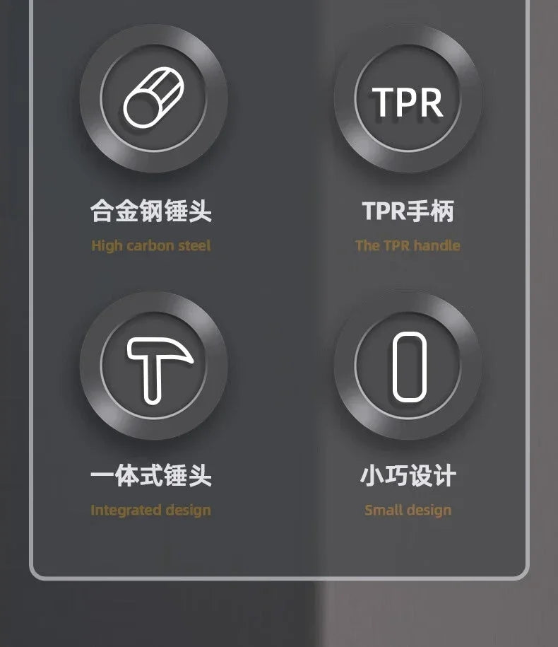 Deli 10oz Claw Hammers Mini Camping Hammer Nail Hammer with Shock Reduction Grip Multifunctional Woodworking Repair Hand Tools