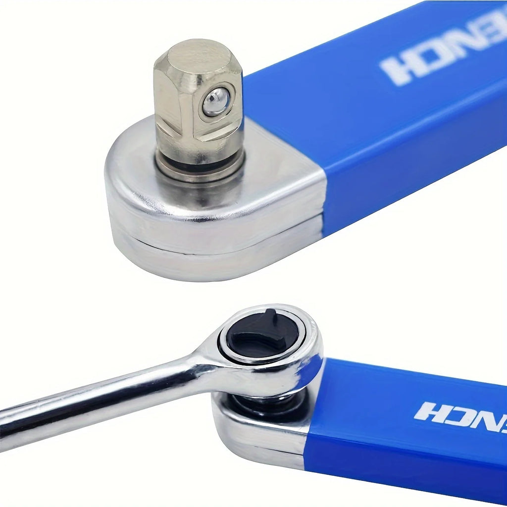Impact Resistant Extension Wrench Set, Multi-Purpose Ratchet Wrench w/ 12, 14, 38mm Square Drive Adapters for Tight Spaces