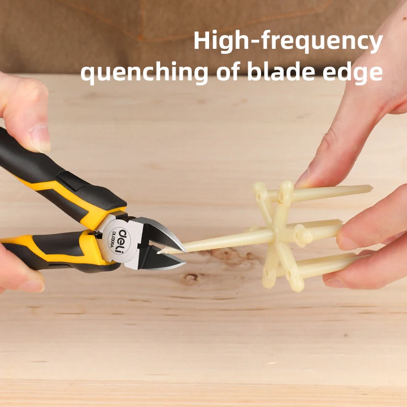 Deli 5 Inch 6 Inch Universal Plastic Nippers Mini Diagonal Pliers Multifunctional Hardware Hand Tools Electrician Wire Cutter