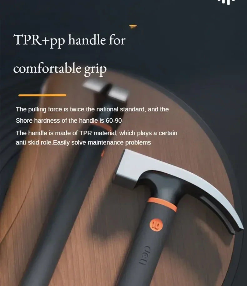 Deli 10oz Claw Hammers Mini Camping Hammer Nail Hammer with Shock Reduction Grip Multifunctional Woodworking Repair Hand Tools