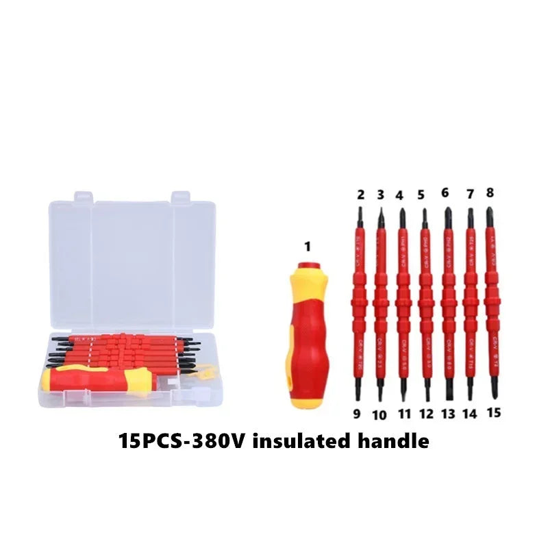 Electrician Repair Tools Kit Changeable Insulated Screwdrivers Set  Magnetic Slotted Bits Repair Tool Electrician Tool